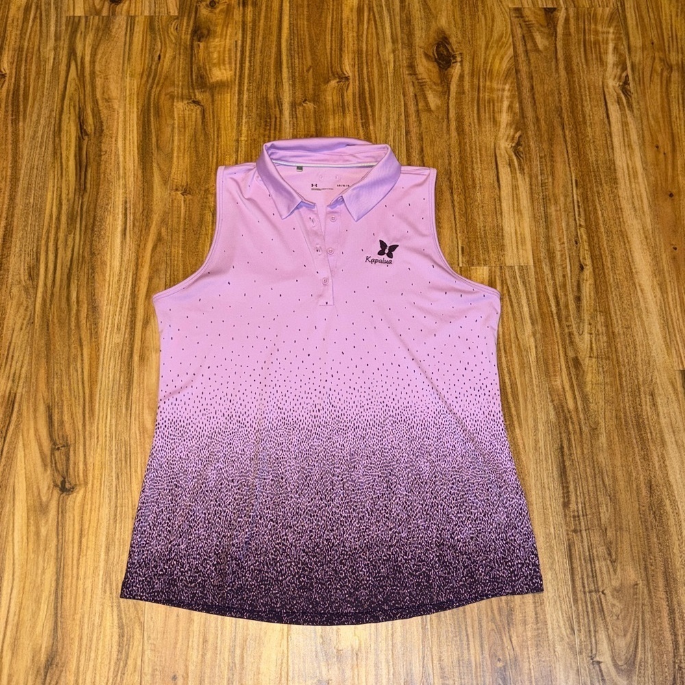 Under armour womens large tank purple ombre embroider Kapalua golf Hawaii nwot